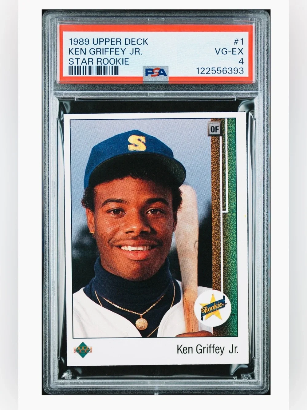 1989 Upper Deck - Star Rookie Ken Griffey Jr #1 (RC) PSA-4